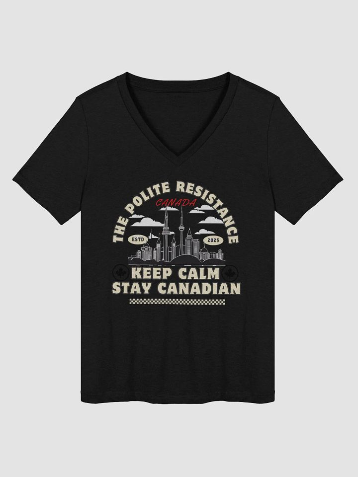 Toronto Skyline 'Polite Resistance' V-Neck Tee product image (14)