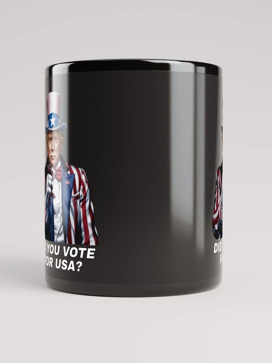 Patriotic Pointing Uncle Sam Black Mug | Donalt Trump 