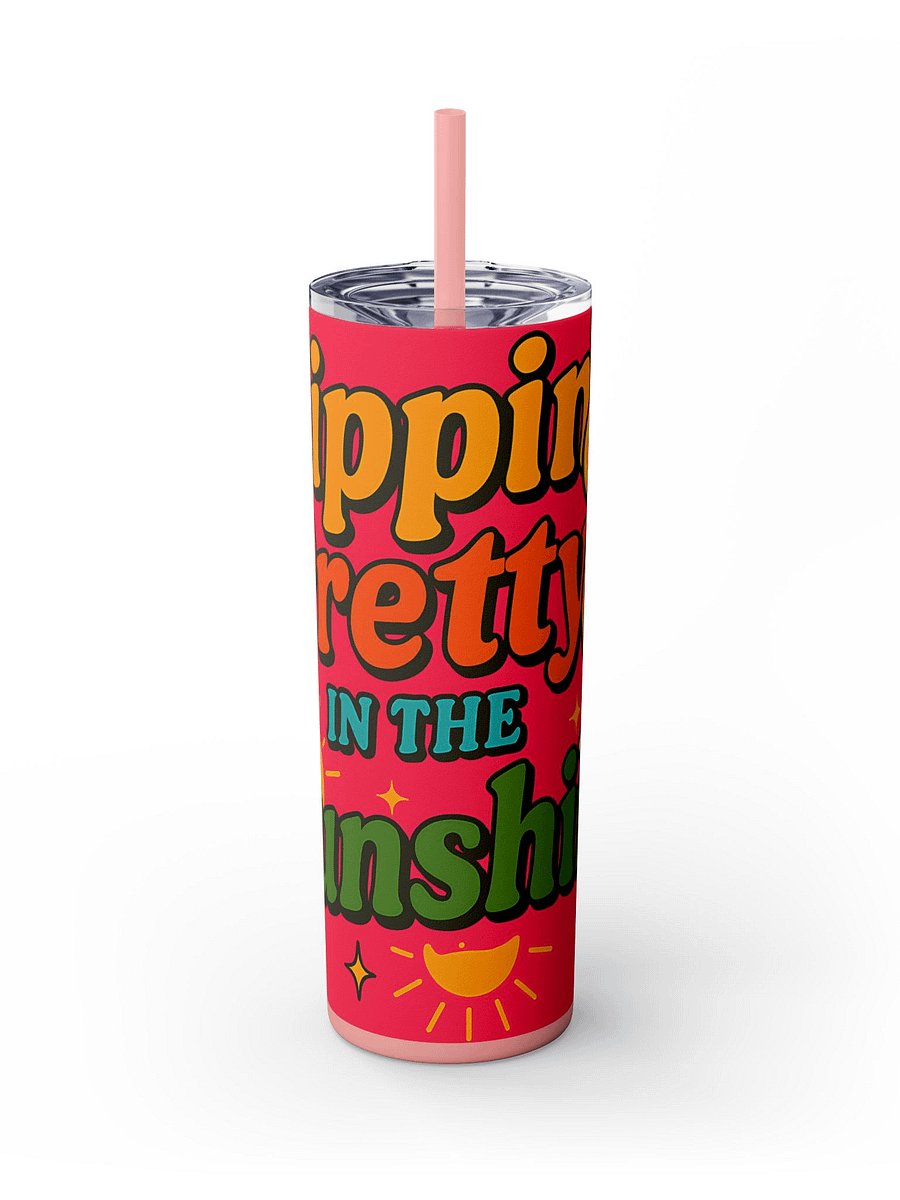 Sippin’ Pretty in the Sunshine Tumbler Wrap Bright Summer Drink PNG Sublimation Design product image (7)