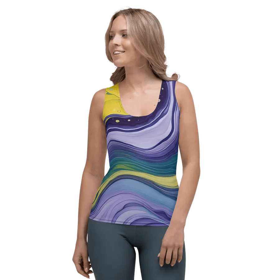 Cosmic Harmony Fluid Art Tank Top product image (1)