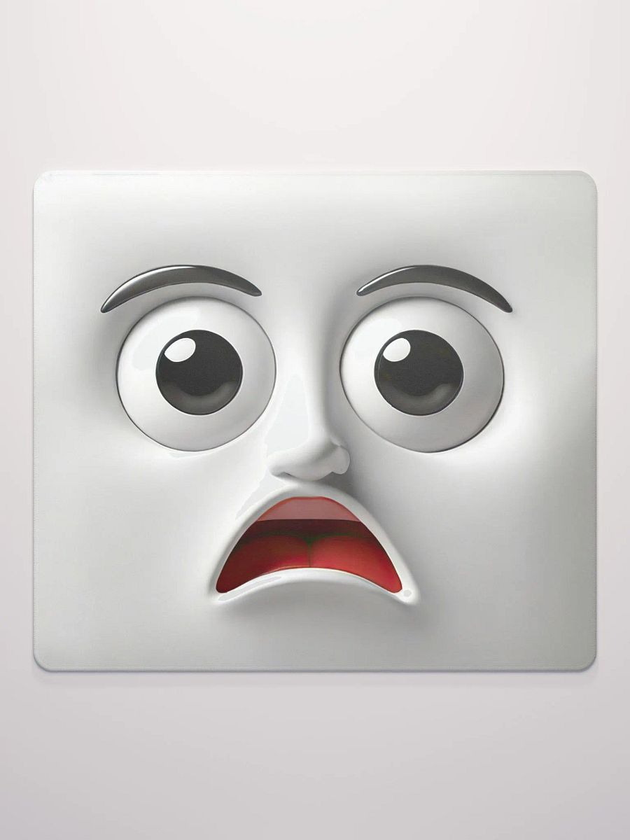 Surprised Cartoon Face Gaming Mouse Pad: Level Up Your Gaming Experience! product image (2)