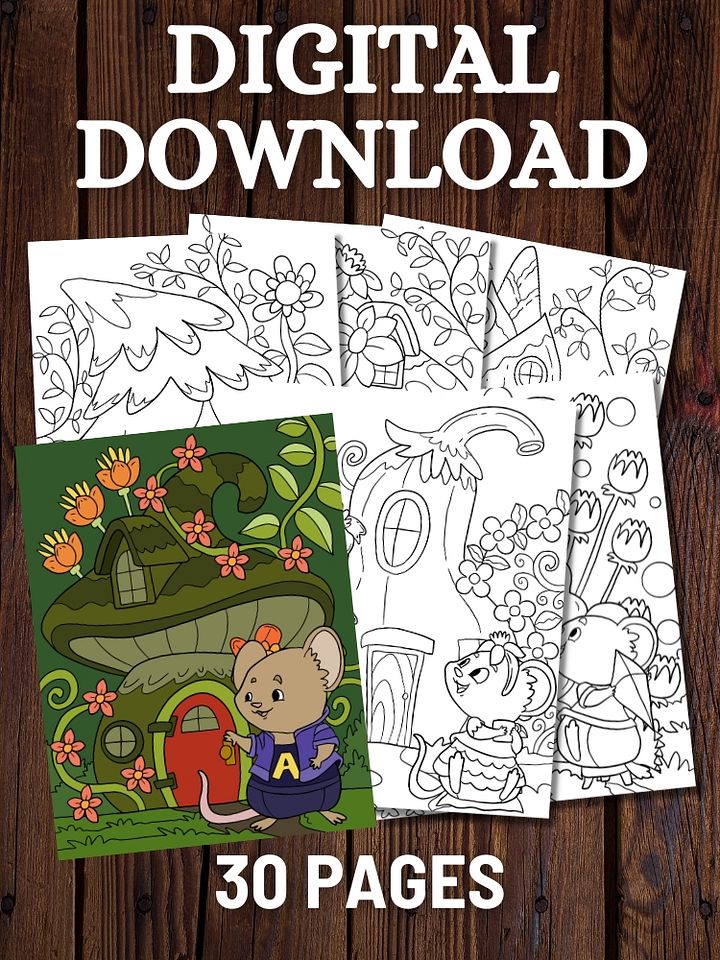 A Mouse and a House Printable Coloring Pages for Kids product image (1)