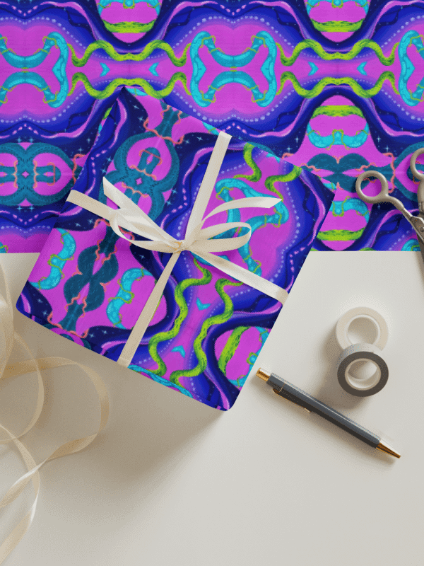 Neon Space Party Kaleidoscopic Wrapping Paper product image (6)