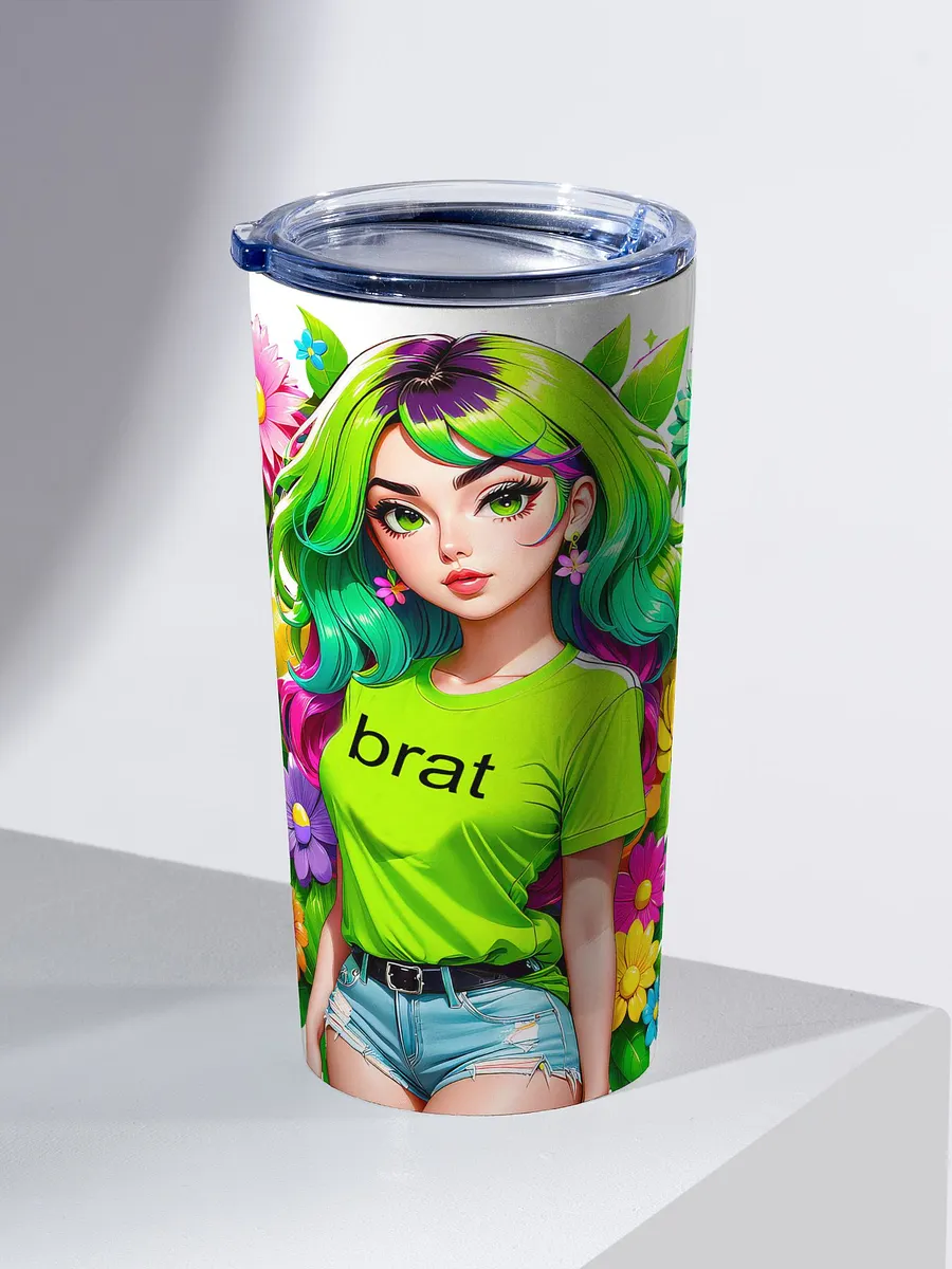 Brat 20 oz Tapered Stainless Steel Tumbler - White - Brat Life v4 product image (3)
