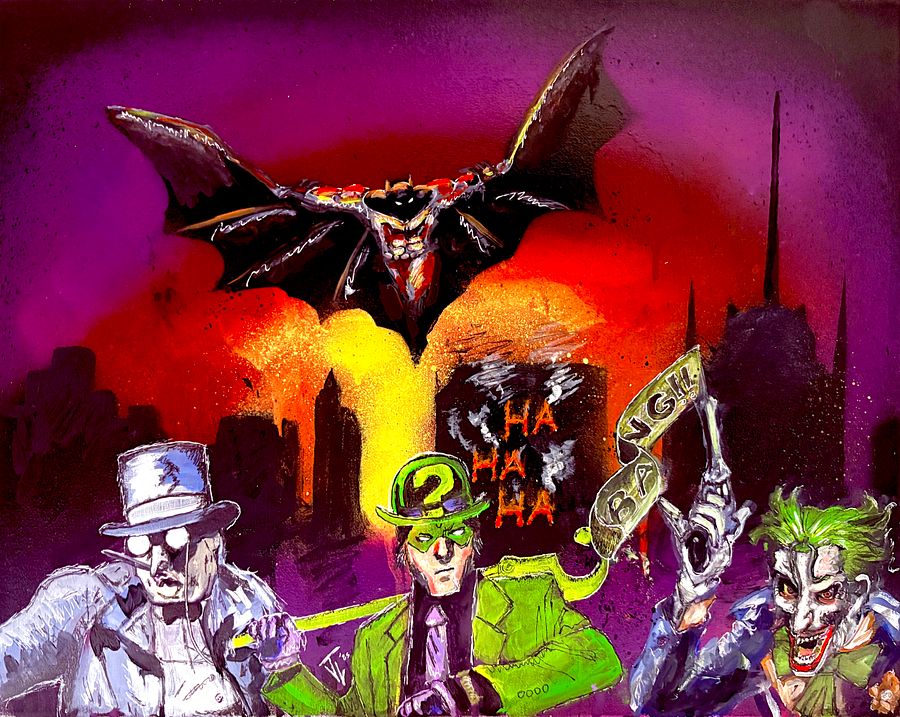 Canvas Prints of Bat Guy vs Bad Guys product image (1)