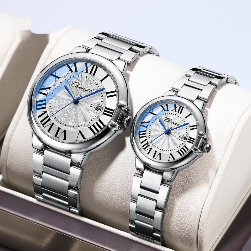 Roman Couple Watches Calendar Steel Belt Waterproof Luminous Classic product image (4)
