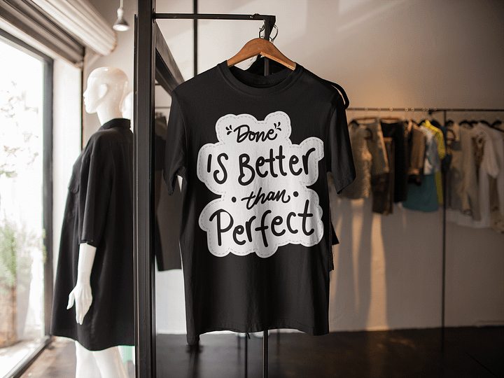 Done Is Better Black Unisex T-Shirt product image (2)