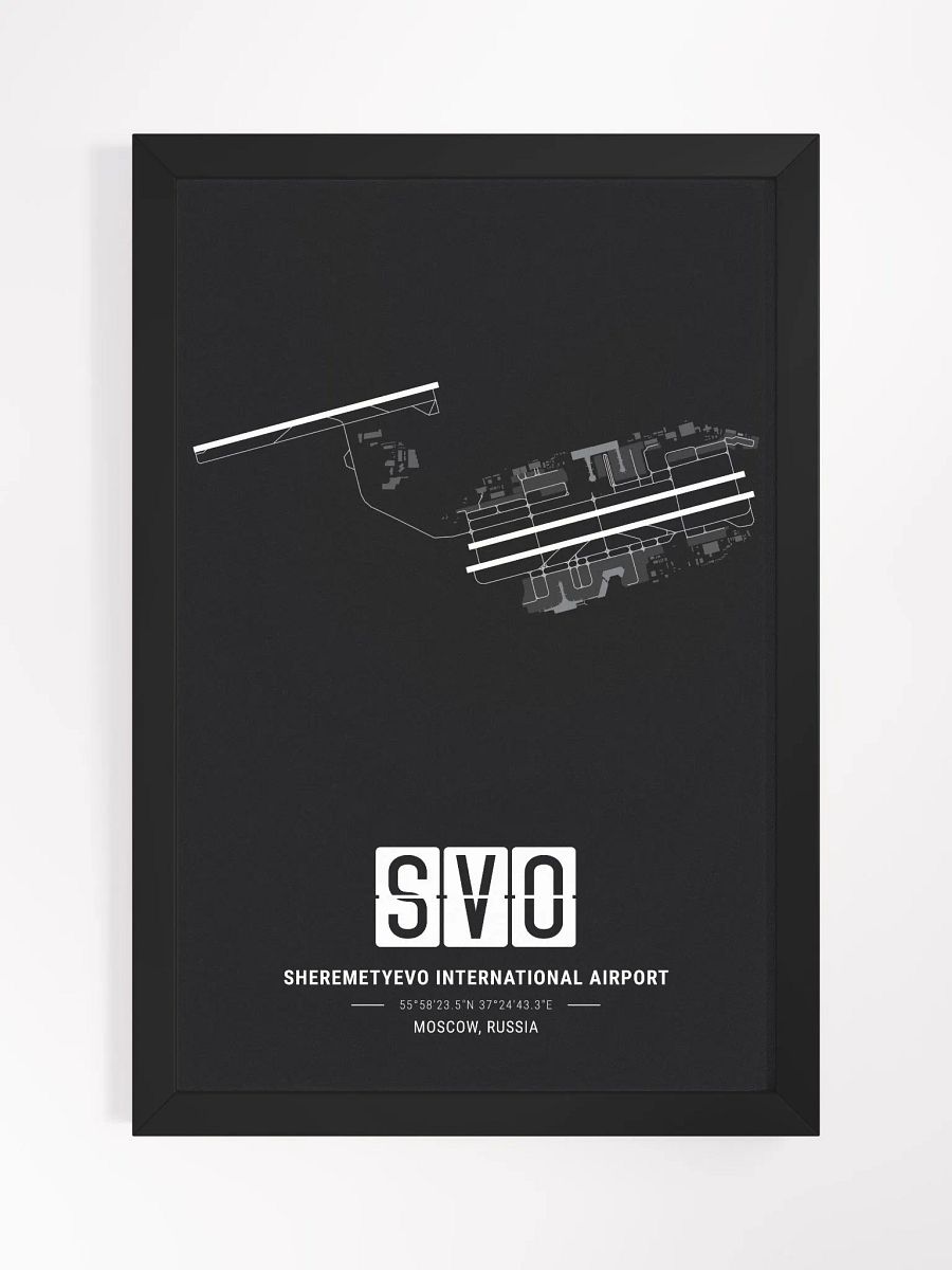 Framed Airport SVO Premium Map On Matt Paper product image (1)