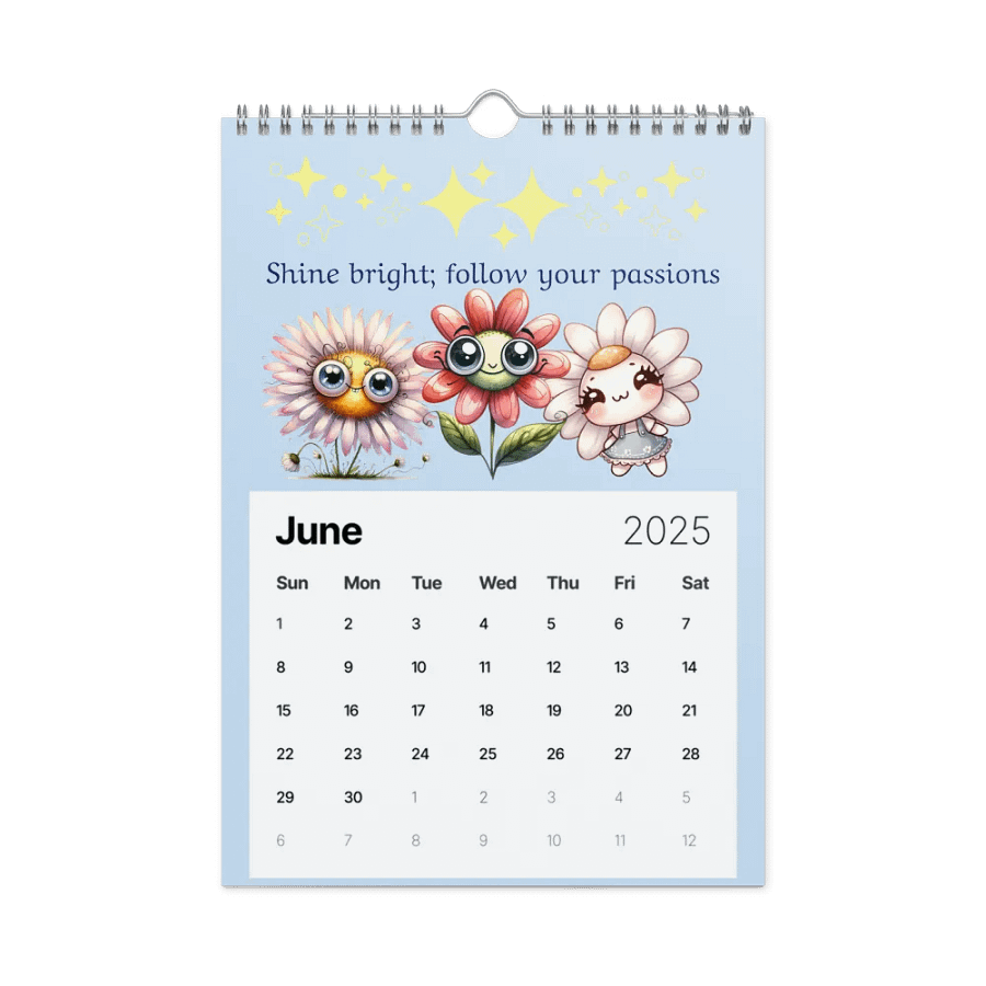 2025 Wall Calendar With Kawaii Style Flowers and Inspirations product image (11)