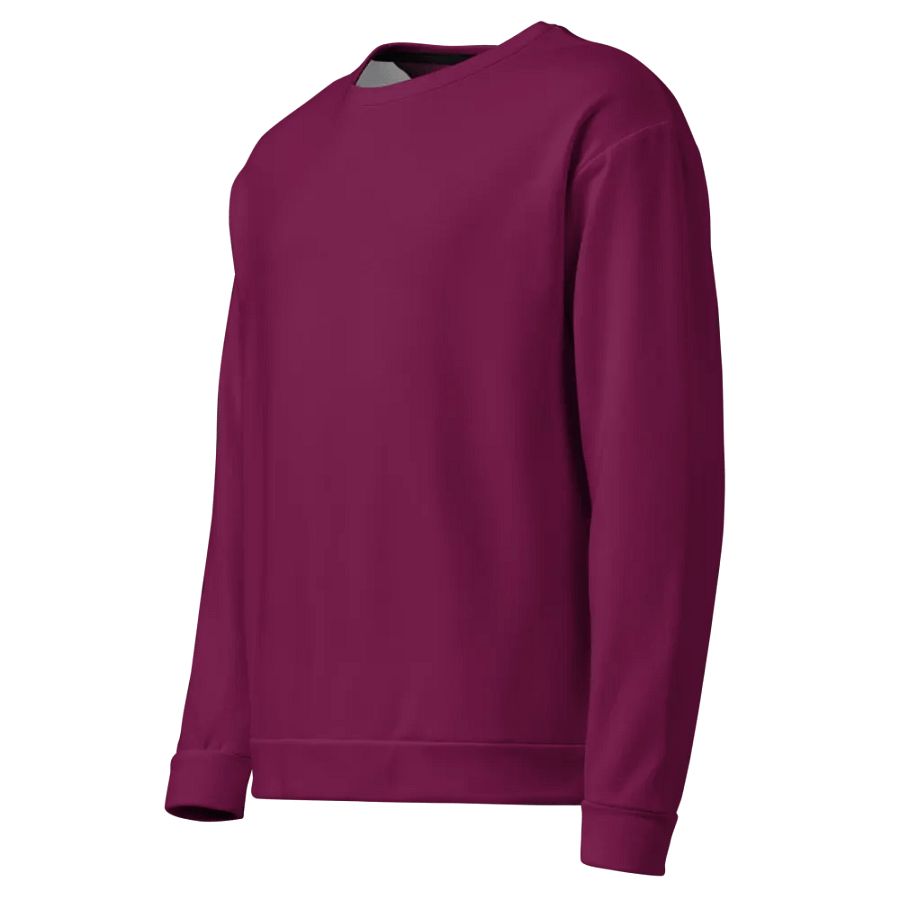 Plain Dark Burgundy Red True Summer Unisex Recycled Polyester Heavyweight Premium Sweatshirt by Treasure Pie product image (5)