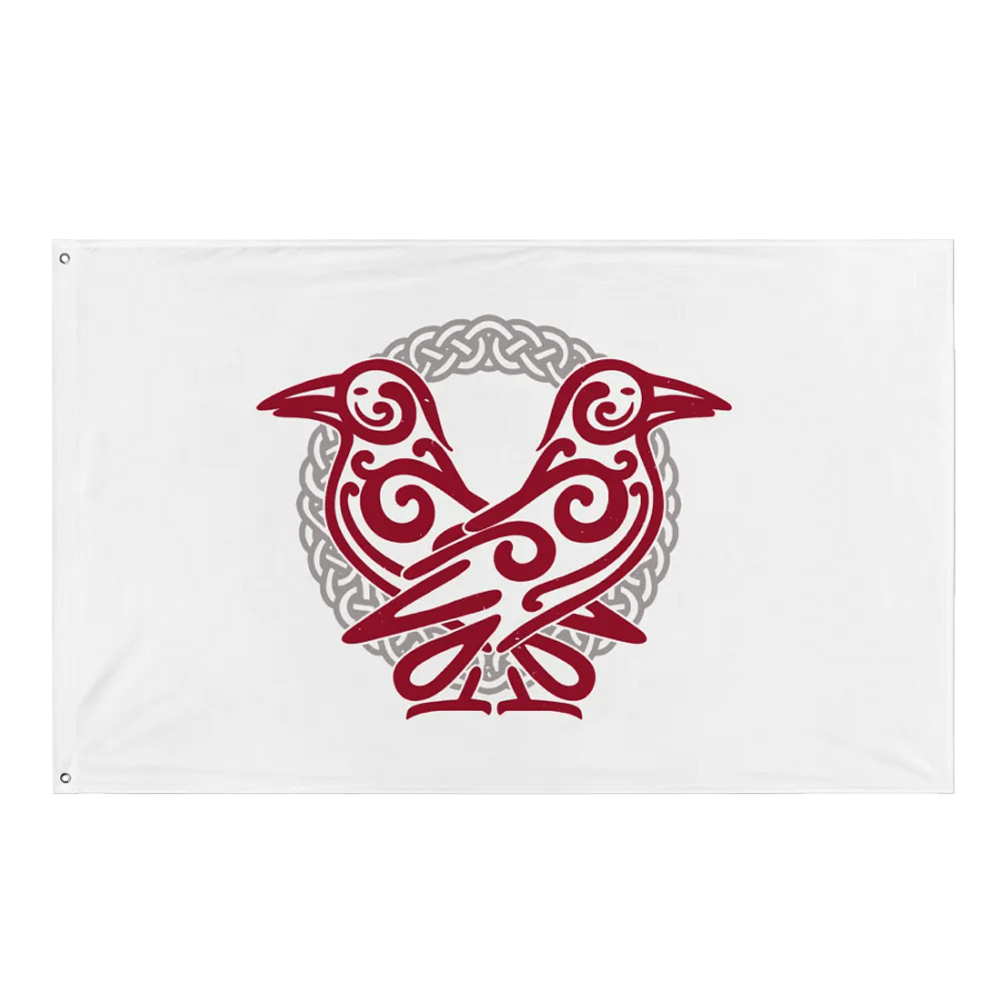 Huginn & Muninn Flag in White product image (1)