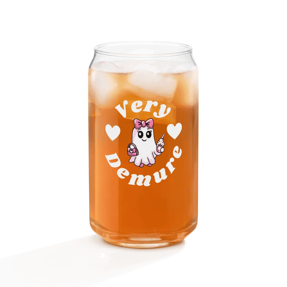 Very Demure Cute Ghost Design 16oz Can-Shaped Drinking Glass product image (4)