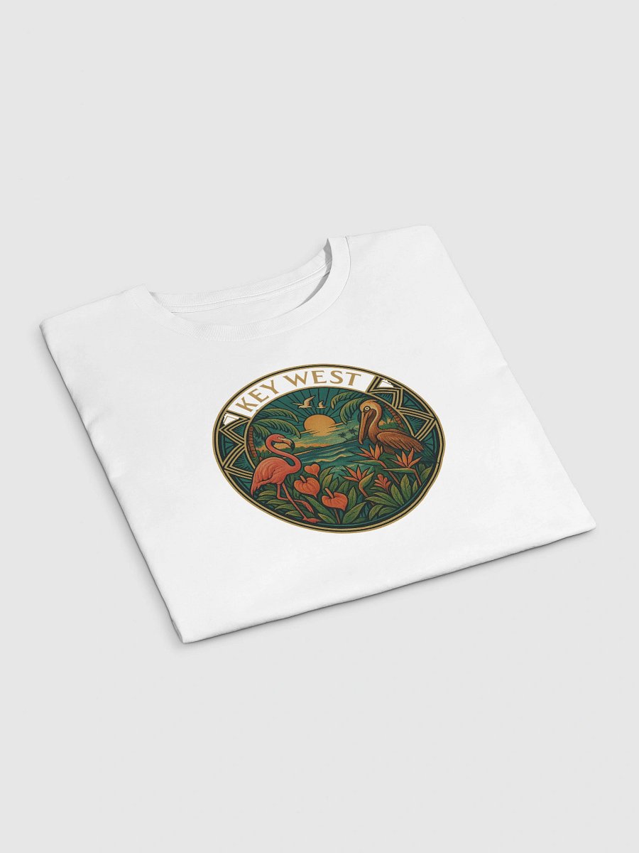 Key West Tropical Ladies Crop Top with Pelican and Flamingo product image (12)