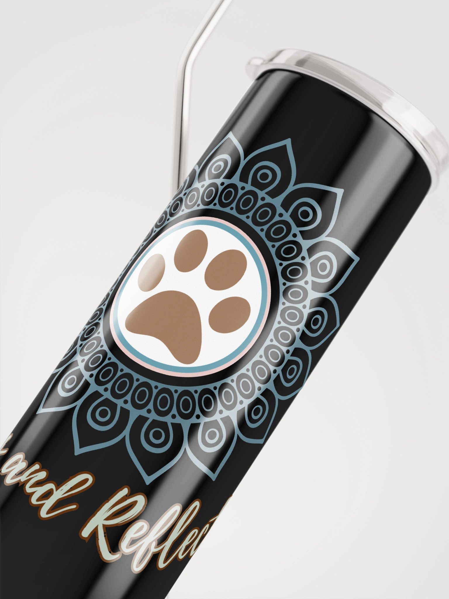 Paws and Reflect Mindful Mandala Paw Print Stainless Steel Tumbler with Straw product image (4)