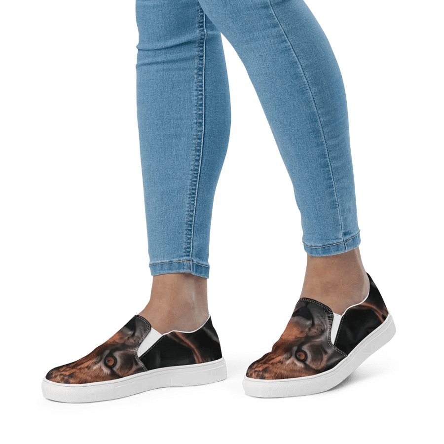 Flaming Wolf Lion Women's Slip-On Shoes product image (6)
