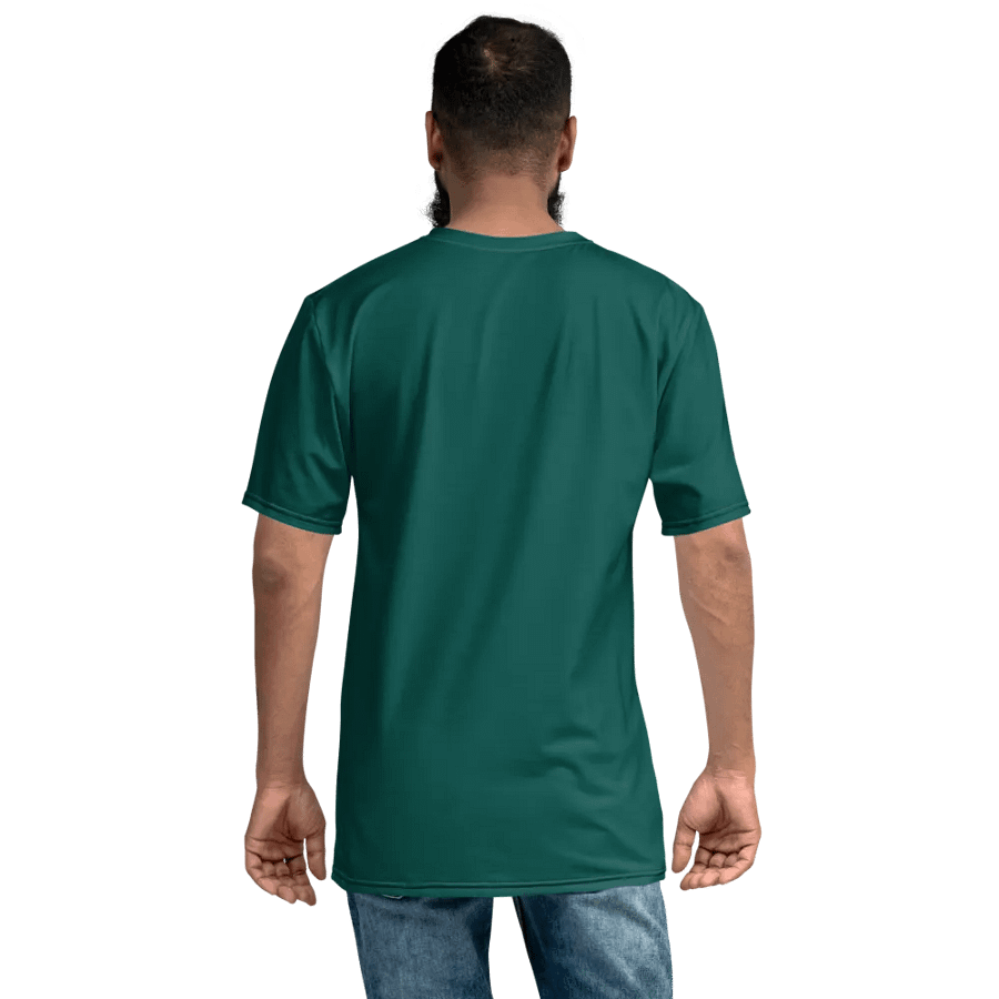 Plain Dark Green True Summer Men's Crewneck Polyester Heavyweight Premium T-Shirt by Treasure Pie product image (8)