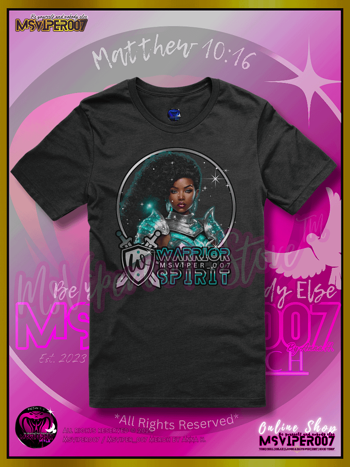 T-Shirt - MsViper007's "Warrior Spirit [Teal Emerald]" Gaming Comfort T-shirt By Anna H. product image (1)