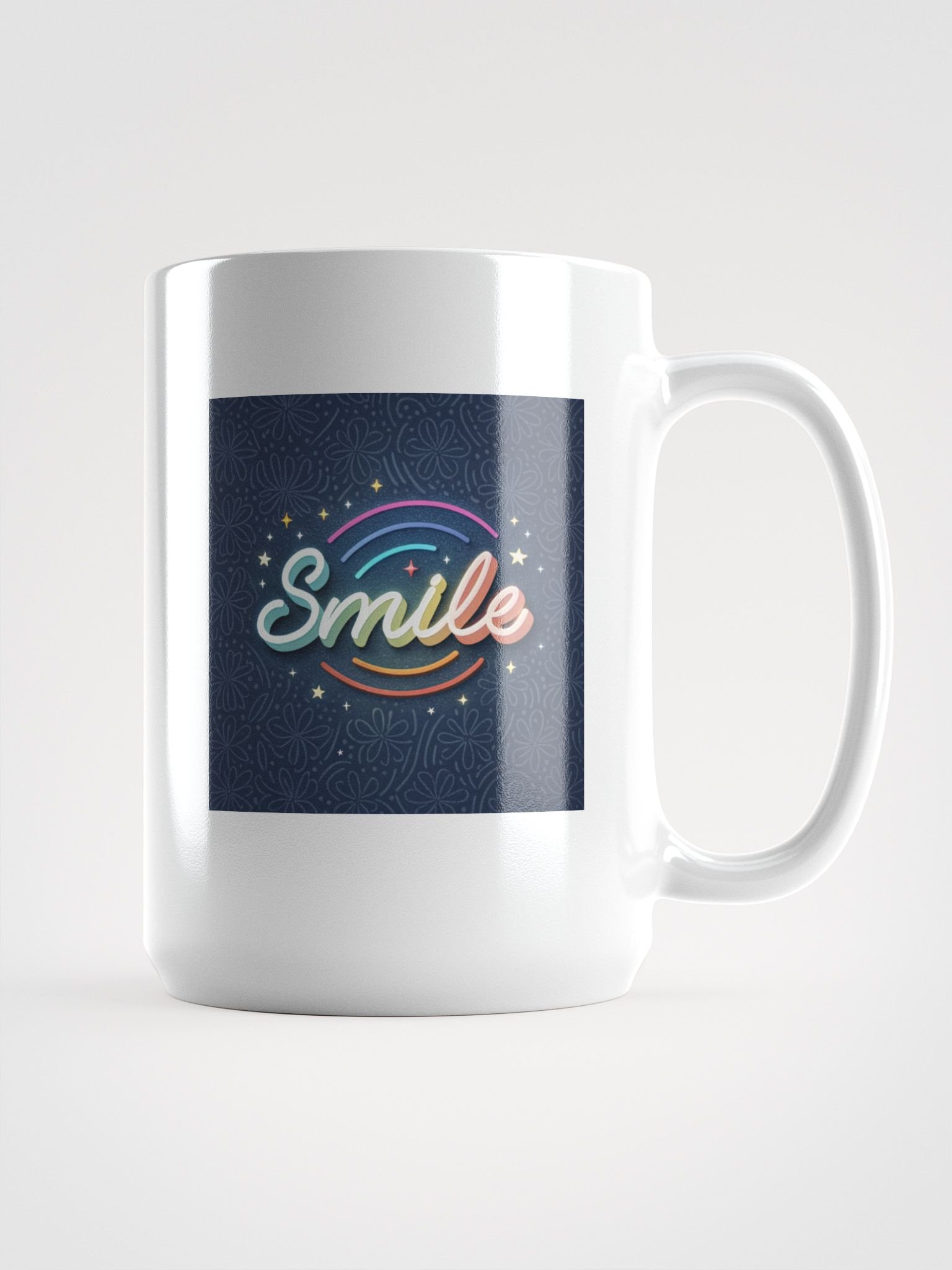 Starry Smile White Glossy Mug product image (1)