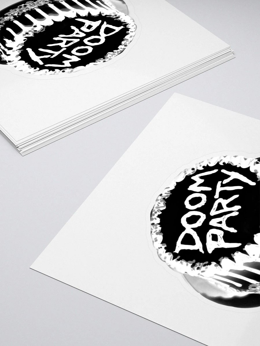 Doom Party Cake B&W Sticker product image (4)