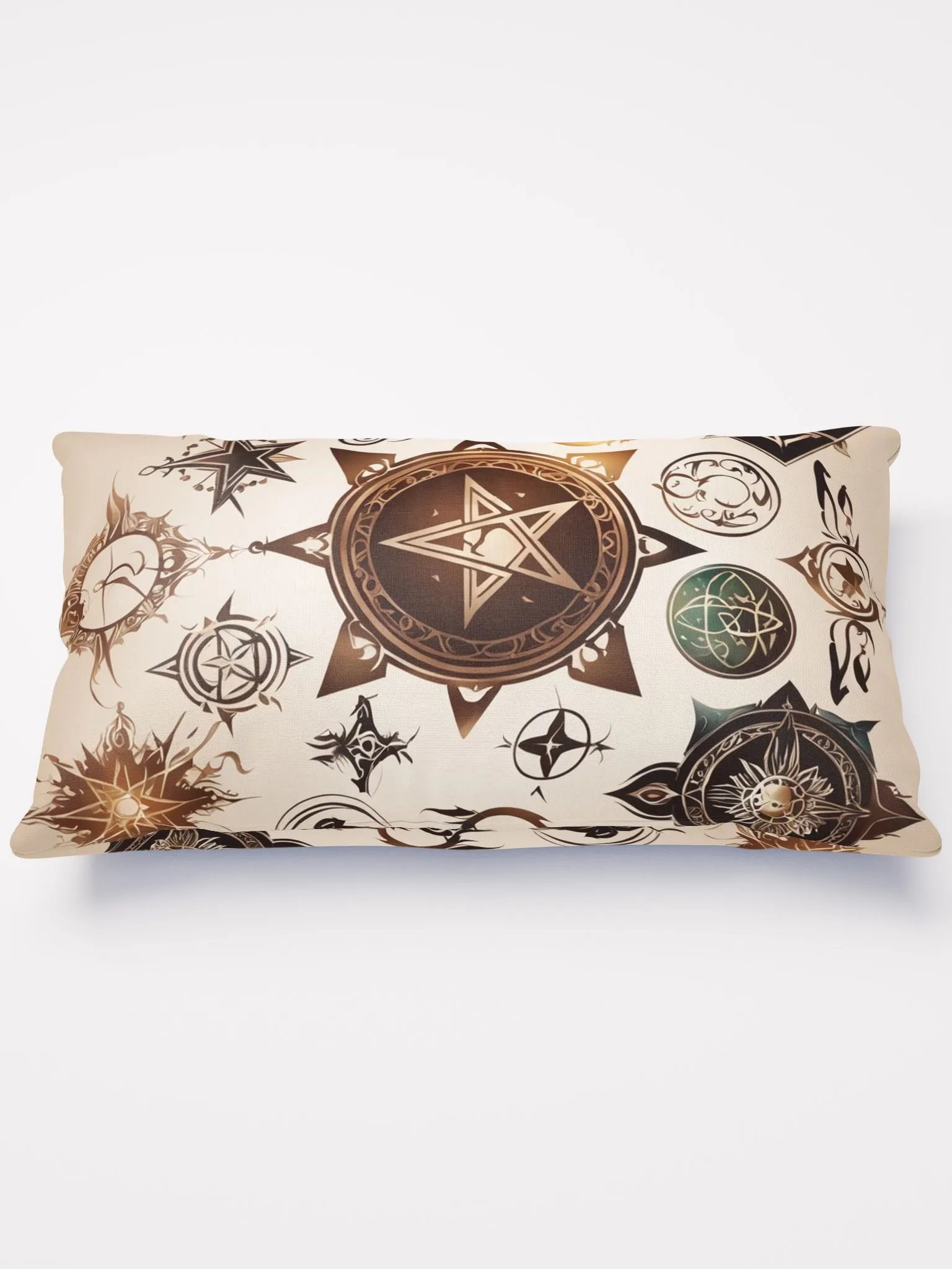 Brown and Gold Symbology Cushion product image (1)