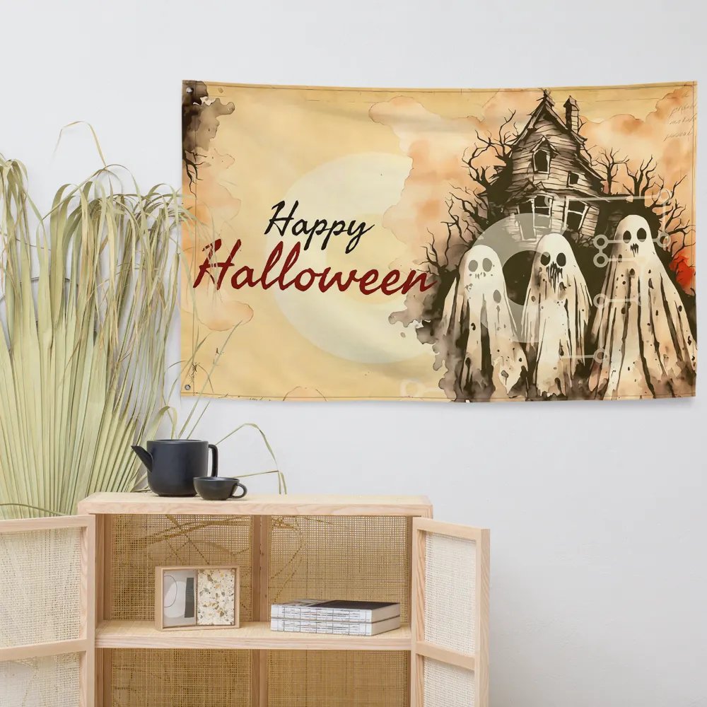 Pastel Ghosts Spooky Halloween Flag product image (7)