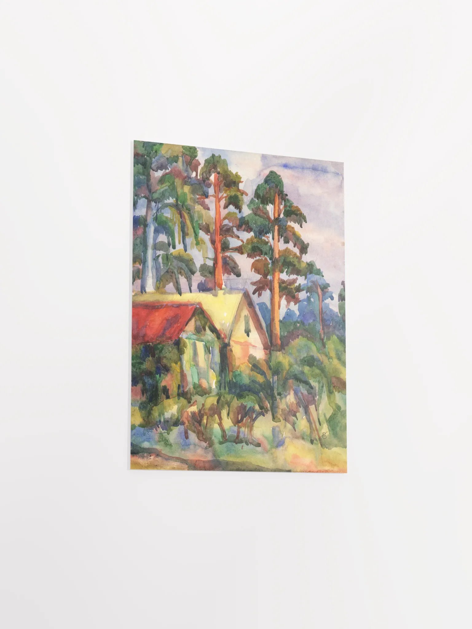 Serene Rustic Retreat Poster - Cottages in Pine Forest product image (6)