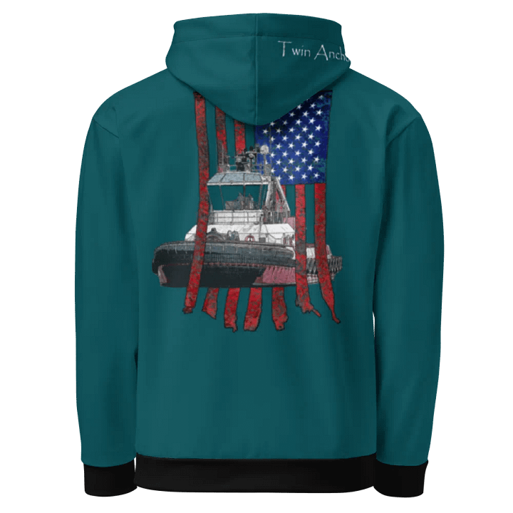 Teal Athena Tug & CE Flage Hoodie product image (1)