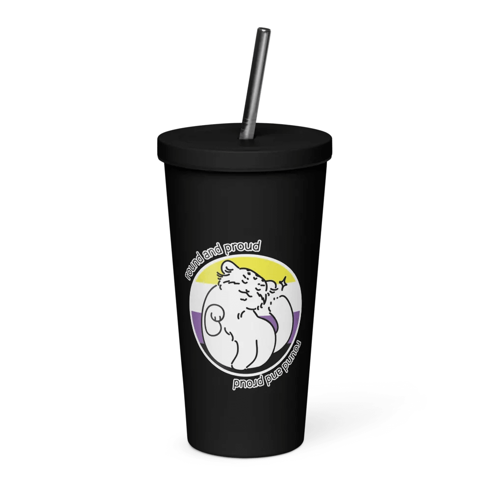 Round and Proud Manul Pride Nonbinary Version - Insulated Tumbler product image (1)