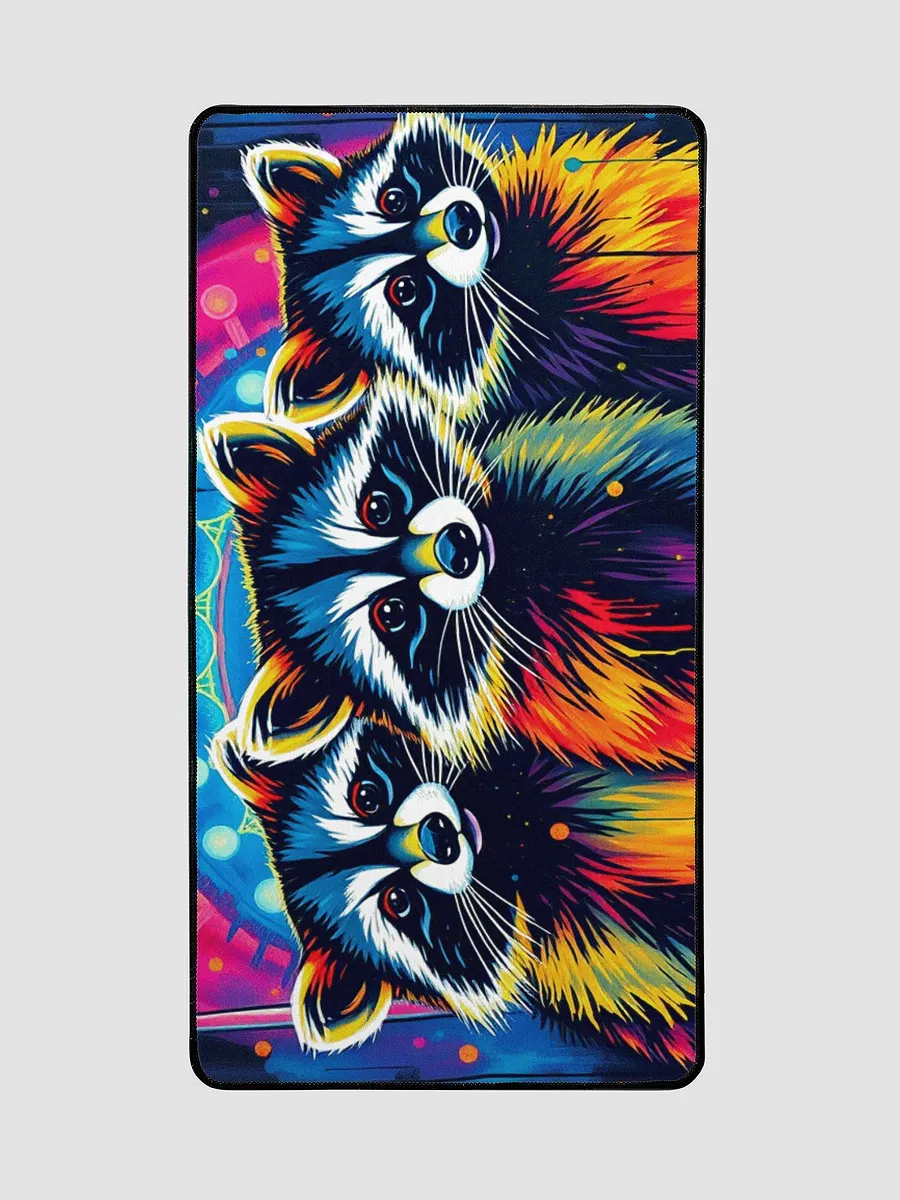 City Kitties- baby Raccoons! Desk Mat product image (2)