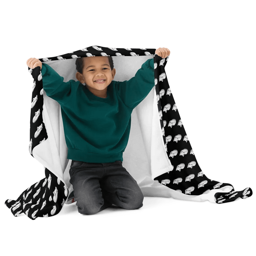 Sleepy Fox Throw Blanket with Black Background product image (9)