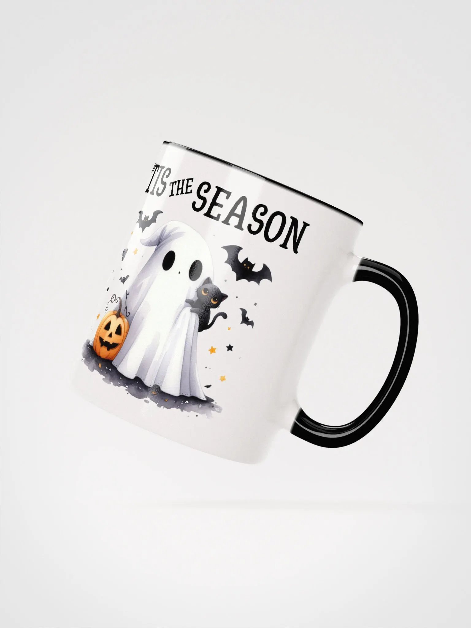 Cute Ghost & Black Cat Halloween Ceramic Mug product image (3)