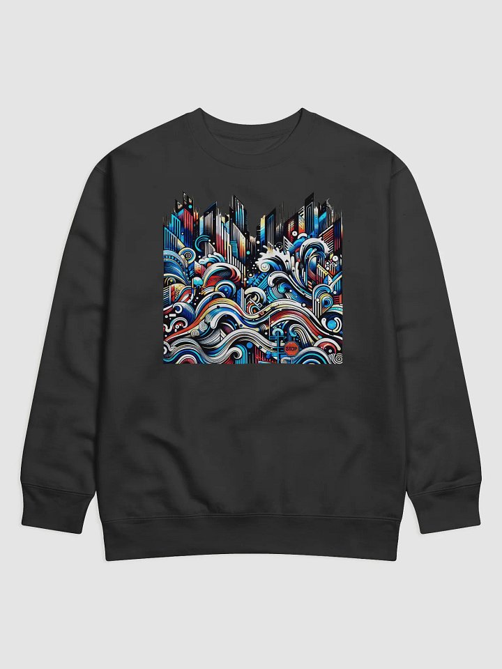 Waves of the Street Black Sweatshirt– Bold Urban Streetwear product image (1)