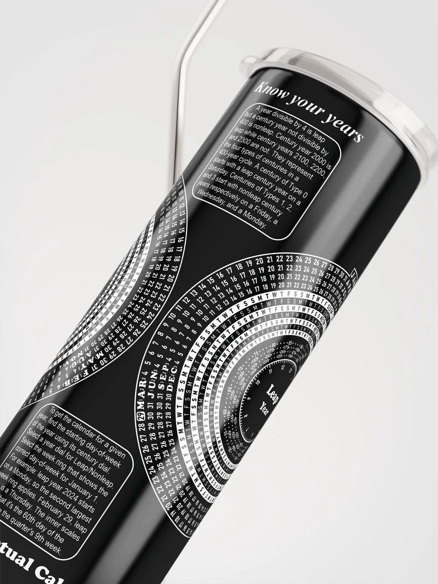 Spiriform Perpetual Calendar Stainless Steel Tumbler product image (5)