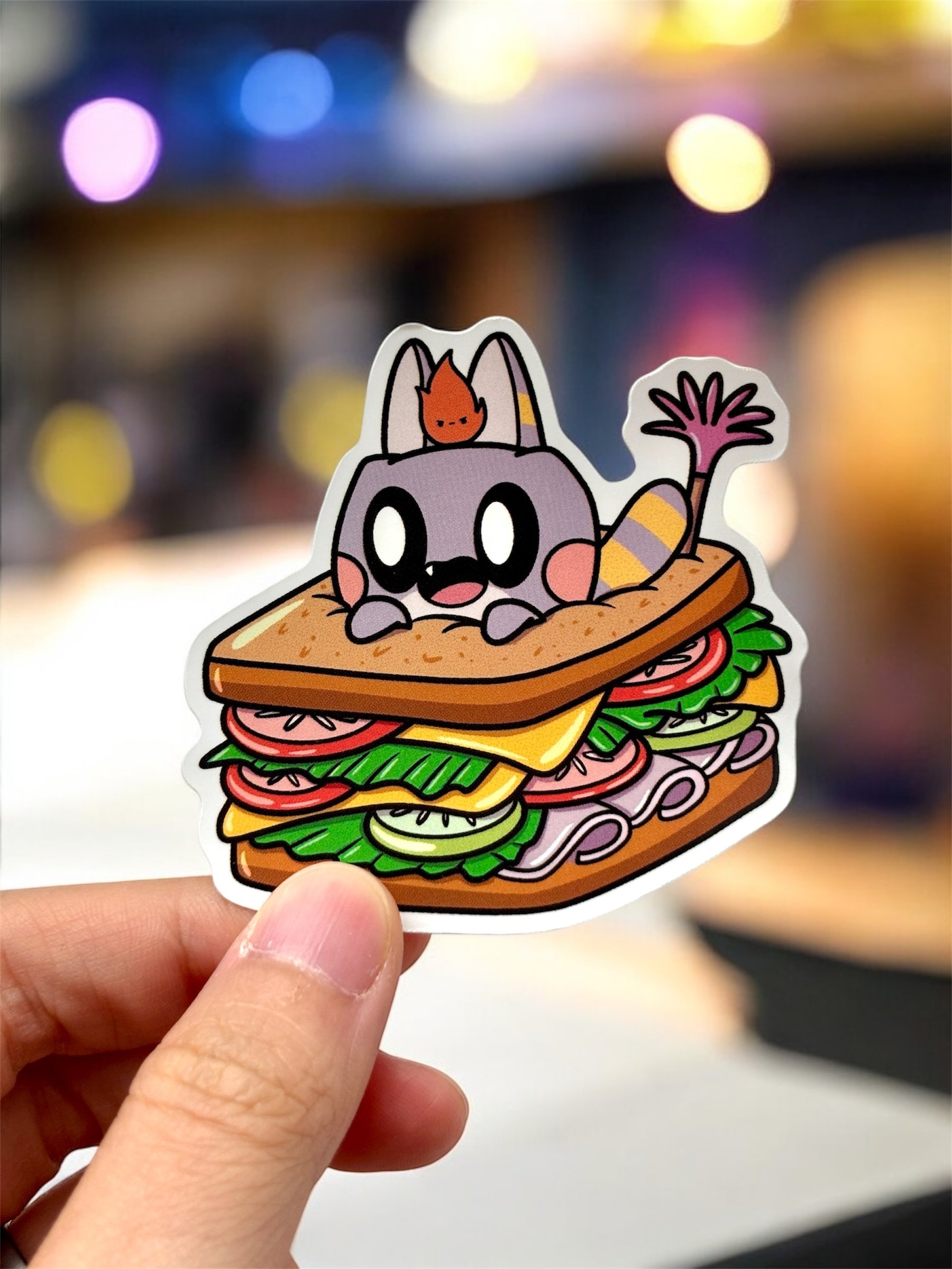 Ham & Cheese Sandwich Waterproof Vinyl Stickers product image (1)