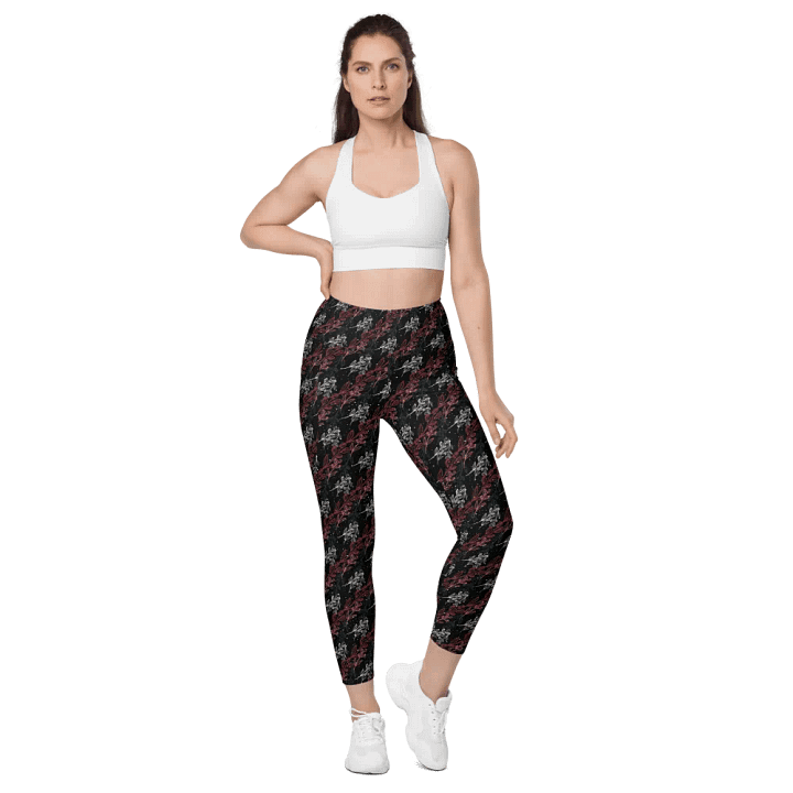 Black All-Over Print Leggings with Pockets product image (2)