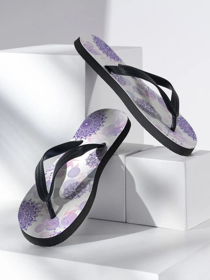 Lilac Mandala Pattern Flip-Flops product image (2)