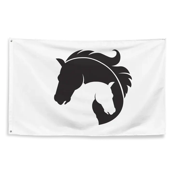 Mystical Equine YinYang Emblem Flag product image (2)
