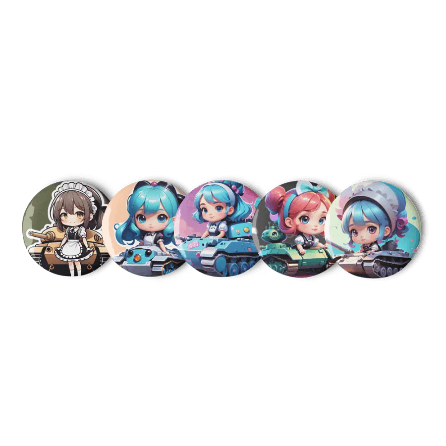Chibi Maid Tank Set A - Pin Button Collection product image (6)