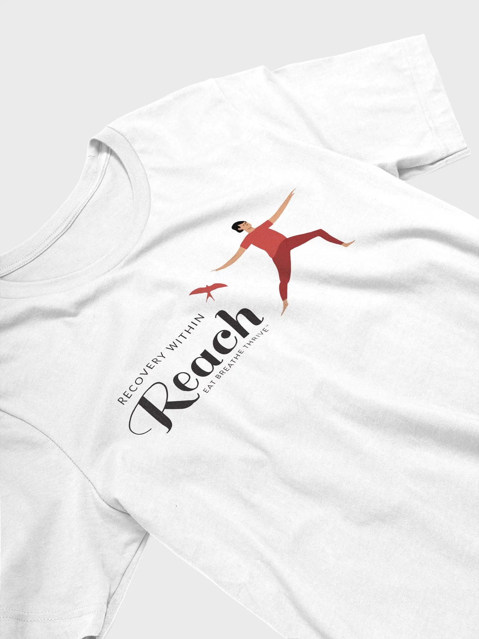 Recovery within Reach | white t-shirt warrior pose product image (3)