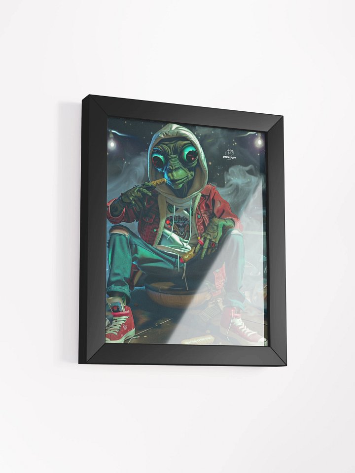 Smacked in the Cosmos – Alien Smoking Blunt Framed Poster product image (2)