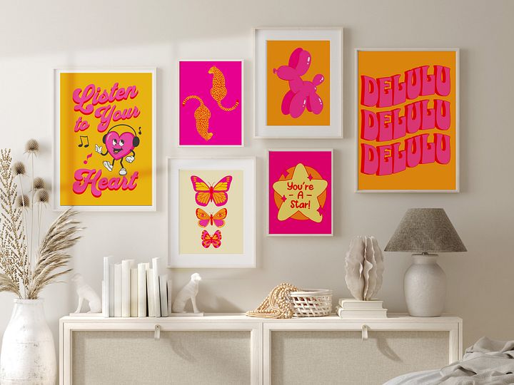 DELULU Preppy Gallery Wall Set of 6 Prints - DIGITAL product image (1)