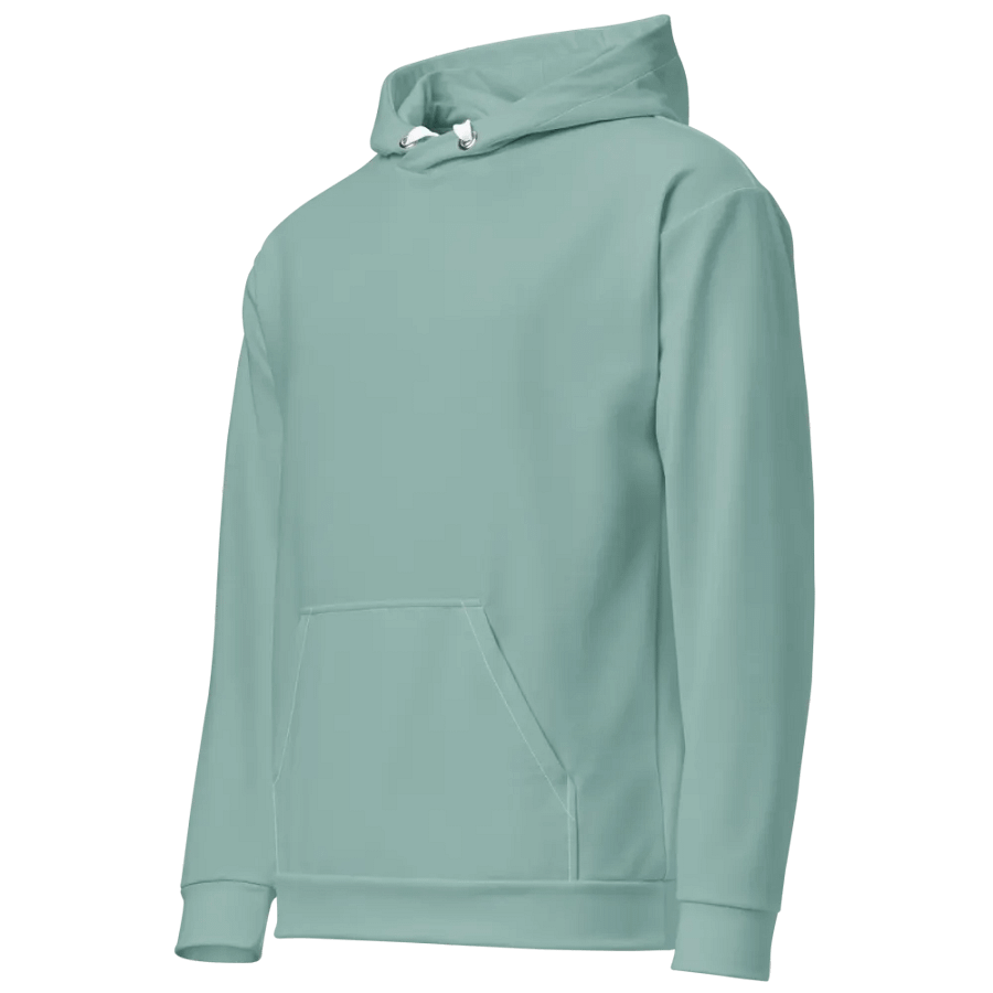 Plain Light Teal Green Soft Summer Unisex Recycled Polyester Heavyweight Premium Hoodie by Treasure Pie product image (3)