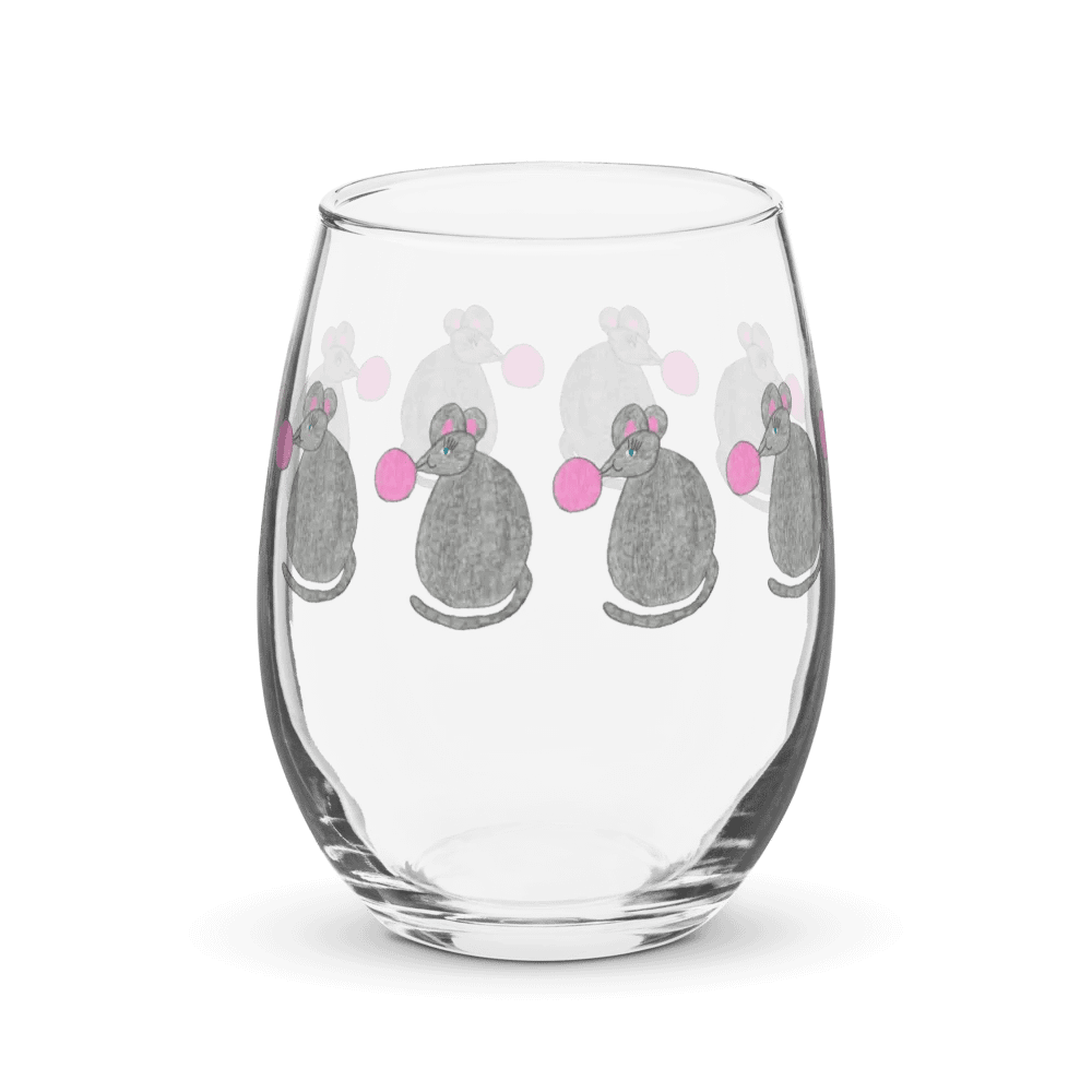 Bubblegum mouse Stemless Wine Glass product image (2)