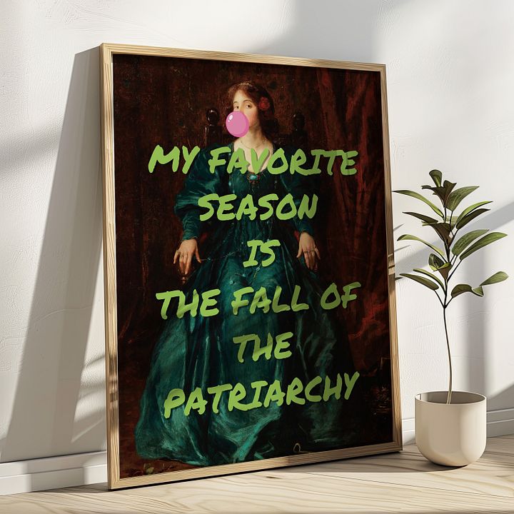 MY FAVORITE SEASON IS THE FALL OF THE PATRIARCHY Alter Vintage Art Feminist Poster product image (1)