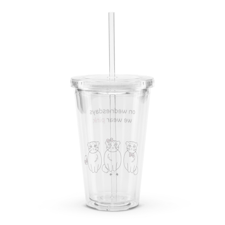 Pink Wednesdays Manul - Transparent Cup & Straw product image (2)