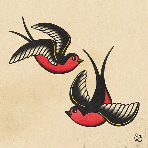 Some Sailor Jerry-inspired birbs for #streamink2024