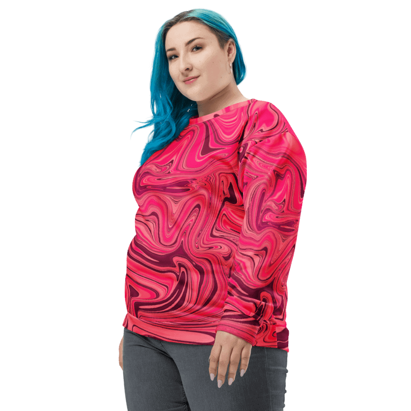Sweatshirt - Shades of Magenta Pink Digital Fluid Art product image (6)