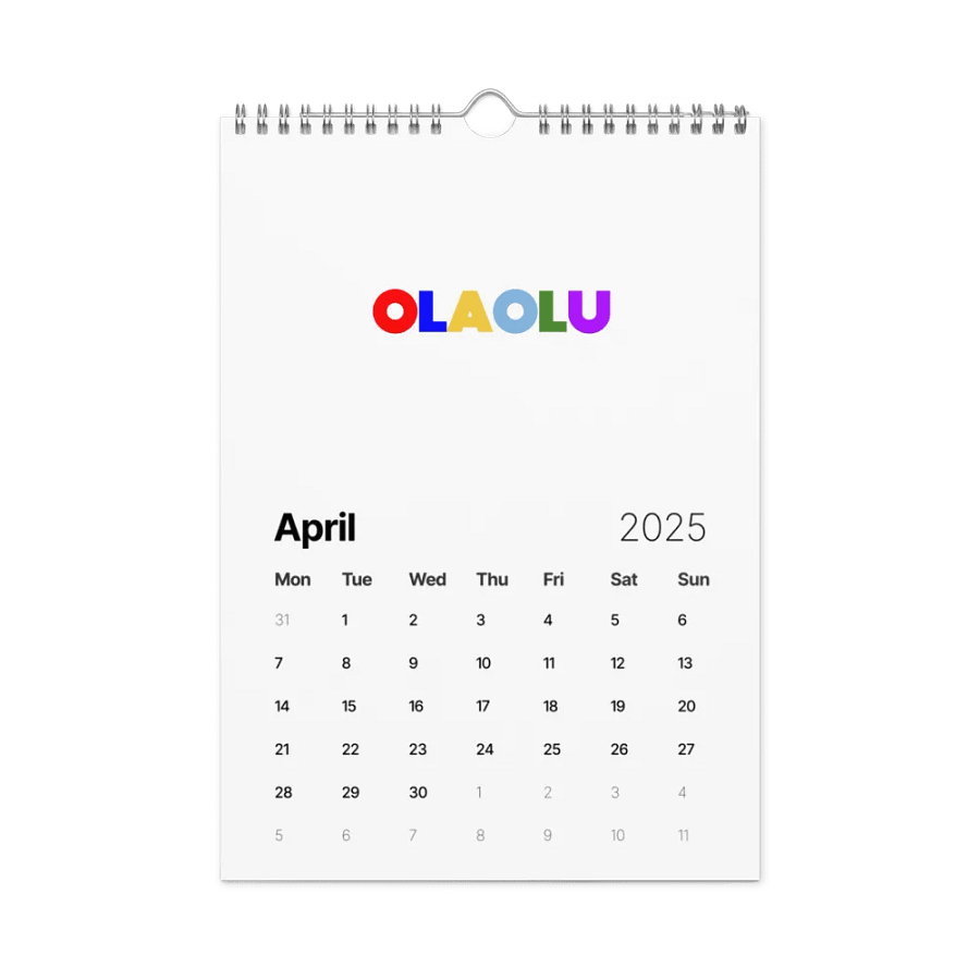 OLAOLU Vibrant Typography Calendar product image (1)