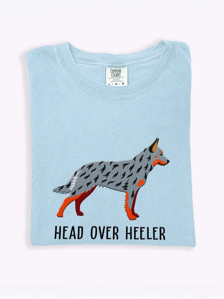 Head Over Heeler T-Shirt(Embroidered) of an Australian Cattle Dog(Blue Heeler2) product image (1)
