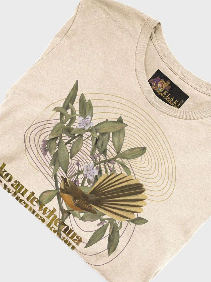 Unisex Fantail-Piwakawaka and Ngaio Flowers - ko au te whenua Decolonisation Aotearoa Tee product image (5)